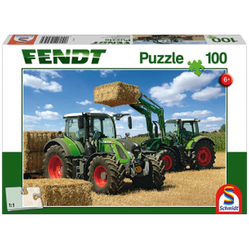 Schmidt Spiele - Fendt 724 Vario, Fendt 716 Vario with front loader Cargo 4x85 100 Pcs - Puzzles