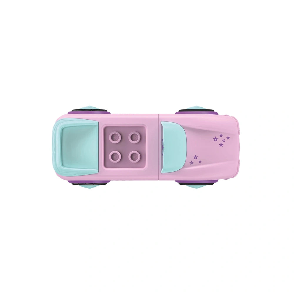 Siku's Betty Blinky toy car features a vibrant pink and purple design with a smooth plastic surface and playful star details.