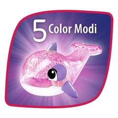 Simba ABC Shining Dolphin bath toy in vibrant pink and purple with shiny gloss, ideal for childrens playtime.