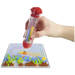 Simba Art & Fun iron-on bead embroidery kit with colorful beads and tools for creative crafting projects.