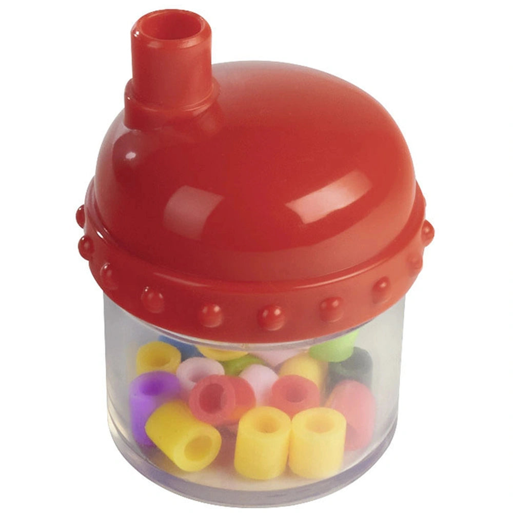 Simba Art & Fun iron-on bead embroidery kit with 5000 colorful beads in a red container for creative arts and crafts projects