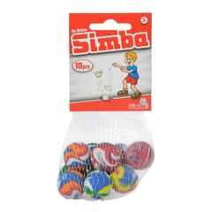 Simba Bouncing Balls Be Active Set, 10 colorful balls shown in red packaging, promoting outdoor play for children.