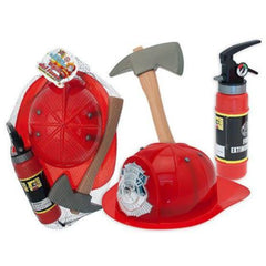 Teorema - Firefighter Costume Set with Helmet Axe and Water Spray Extinguisher - Pretend Professions & Role Playing