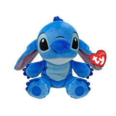 TY - Beanie Babies Stitch from Disney, a soft plush toy with vibrant colors and expressive features, on a plain white backgro