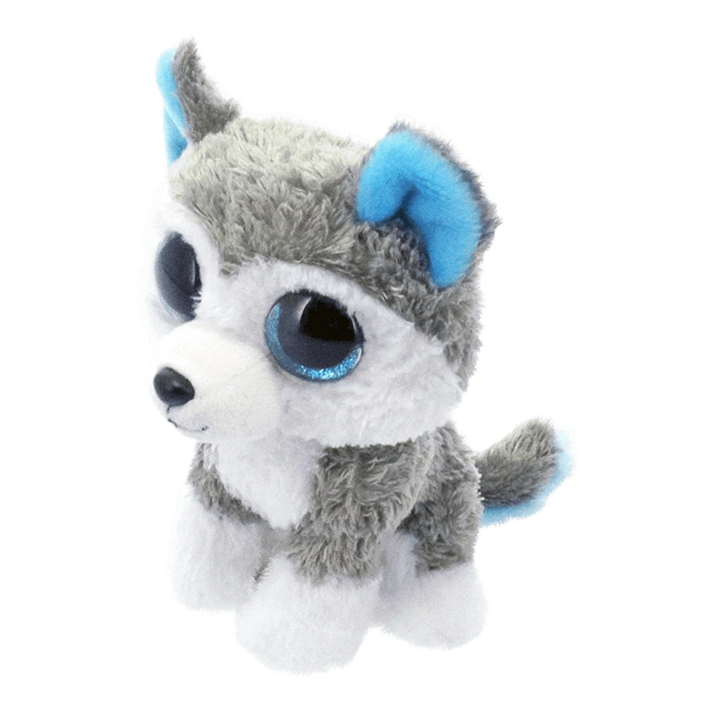 TY - Beanie Boos Sluch is a cute gray and white husky plush with blue ears and large round blue eyes.